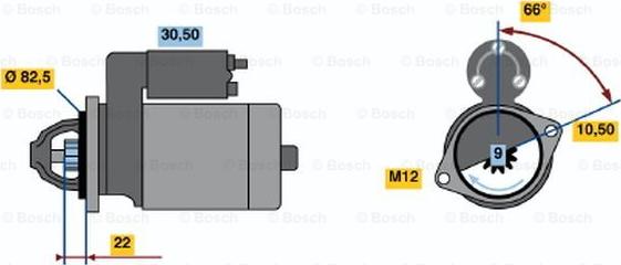 BOSCH 0 986 010 250 - Starteris ps1.lv