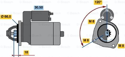 BOSCH 0 986 010 260 - Starteris ps1.lv