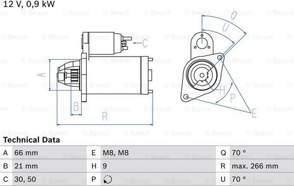 BOSCH 0 986 010 200 - Starteris ps1.lv