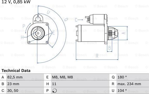 BOSCH 0 986 011 910 - Starteris ps1.lv