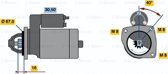 BOSCH 0 986 011 921 - Starteris ps1.lv