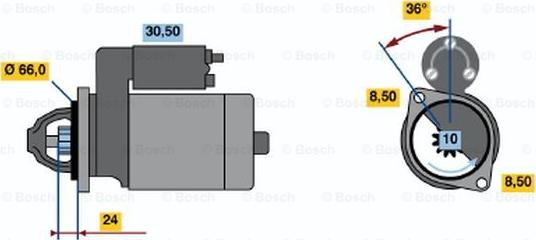 BOSCH 0 986 011 600 - Starteris ps1.lv