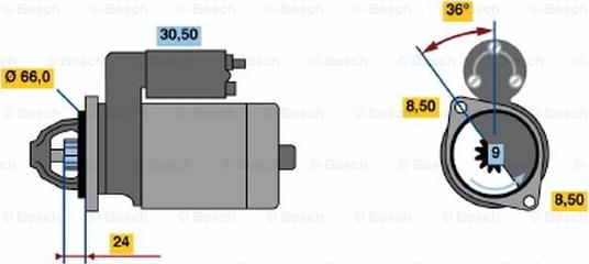 BOSCH 0 986 011 671 - Starteris ps1.lv