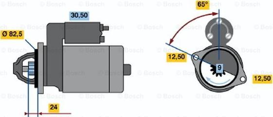 BOSCH 0 986 011 000 - Starteris ps1.lv