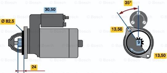 BOSCH 0 986 011 010 - Starteris ps1.lv