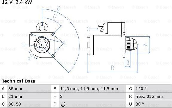 BOSCH 0 986 011 020 - Starteris ps1.lv