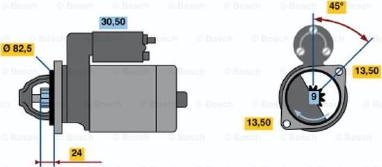 BOSCH 0 986 011 190 - Starteris ps1.lv