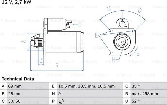 BOSCH 0 986 011 140 - Starteris ps1.lv