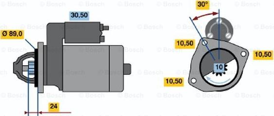 BOSCH 0 986 011 110 - Starteris ps1.lv