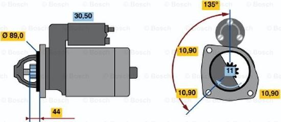 BOSCH 0 986 011 170 - Starteris ps1.lv