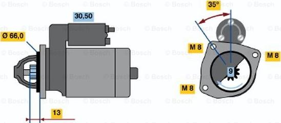 BOSCH 0 986 011 810 - Starteris ps1.lv