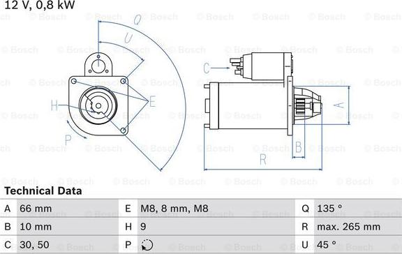 BOSCH 0 986 011 830 - Starteris ps1.lv