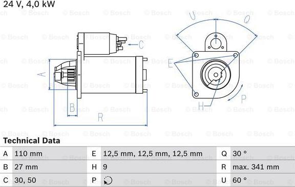 BOSCH 0 986 011 310 - Starteris ps1.lv