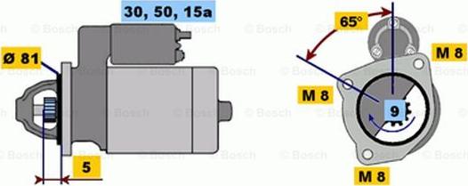 BOSCH 0 986 011 780 - Starteris ps1.lv