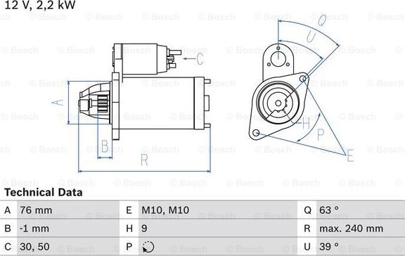 BOSCH 0 986 018 910 - Starteris ps1.lv