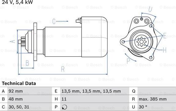 BOSCH 0 986 018 420 - Starteris ps1.lv