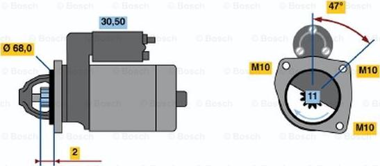 BOSCH 0 986 018 511 - Starteris ps1.lv