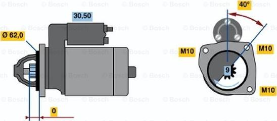 BOSCH 0 986 018 581 - Starteris ps1.lv