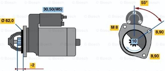 BOSCH 0 986 018 521 - Starteris ps1.lv