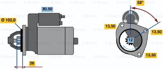 BOSCH 0 986 018 641 - Starteris ps1.lv