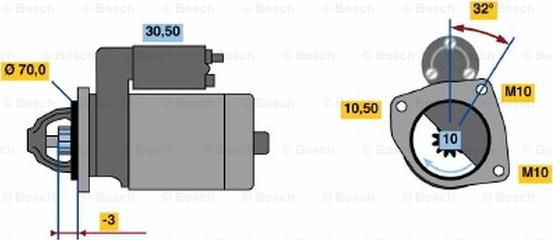 BOSCH 0 986 018 611 - Starteris ps1.lv