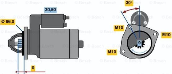 BOSCH 0 986 018 671 - Starteris ps1.lv