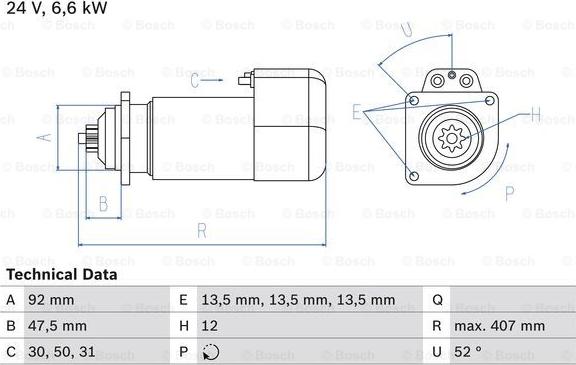 BOSCH 0 986 018 090 - Starteris ps1.lv