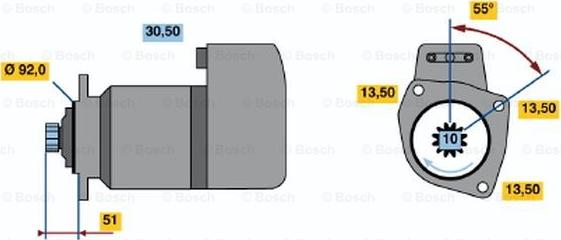 BOSCH 0 986 018 100 - Starteris ps1.lv