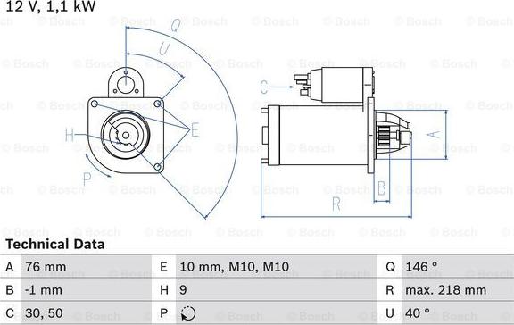 BOSCH 0 986 018 870 - Starteris ps1.lv