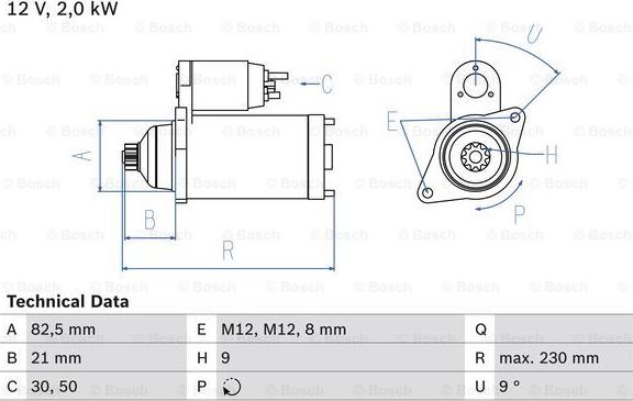 BOSCH 0 986 018 380 - Starteris ps1.lv