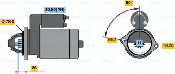 BOSCH 0 986 018 331 - Starteris ps1.lv