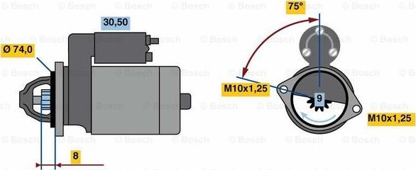 BOSCH 0 986 018 741 - Starteris ps1.lv