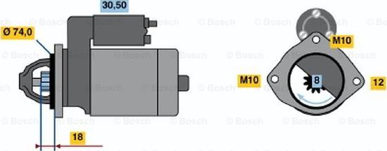 BOSCH 0 986 018 721 - Starteris ps1.lv