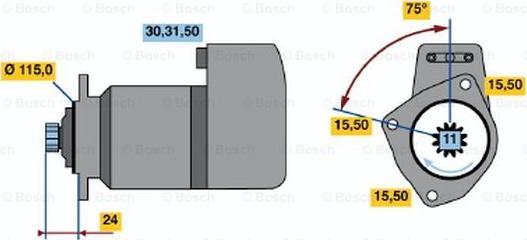 BOSCH 0 986 013 440 - Starteris ps1.lv