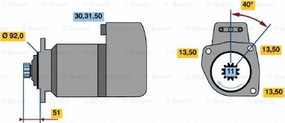 BOSCH 0 986 013 420 - Starteris ps1.lv