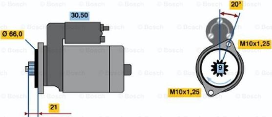 BOSCH 0 986 013 541 - Starteris ps1.lv