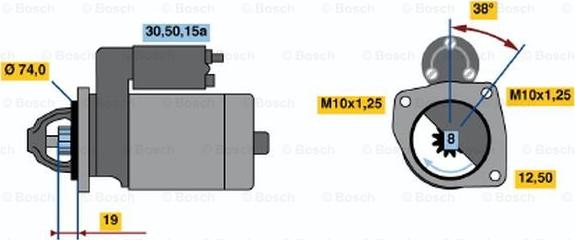 BOSCH 0 986 013 501 - Starteris ps1.lv