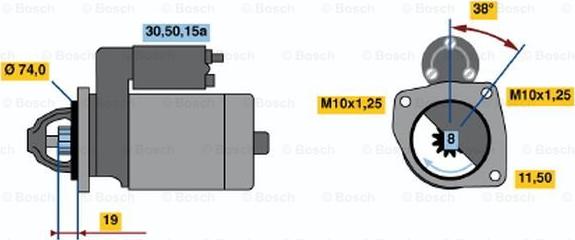 BOSCH 0 986 013 511 - Starteris ps1.lv