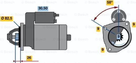 BOSCH 0 986 013 640 - Starteris ps1.lv