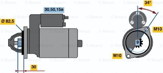 BOSCH 0 986 013 000 - Starteris ps1.lv