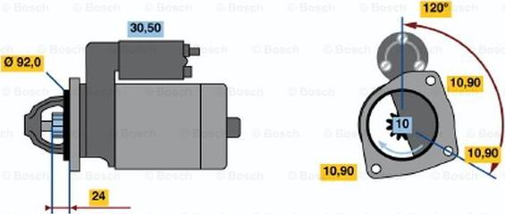 BOSCH 0 986 013 190 - Starteris ps1.lv