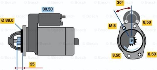 BOSCH 0 986 013 811 - Starteris ps1.lv