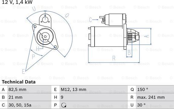 BOSCH 0 986 013 340 - Starteris ps1.lv