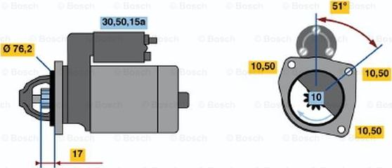 BOSCH 0 986 013 220 - Starteris ps1.lv