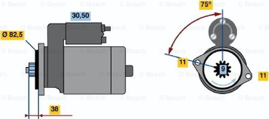 BOSCH 0 986 012 901 - Starteris ps1.lv