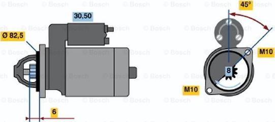 BOSCH 0 986 012 911 - Starteris ps1.lv