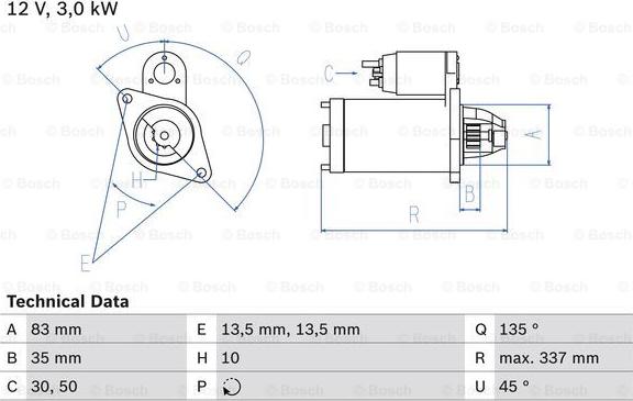 BOSCH 0 986 012 420 - Starteris ps1.lv