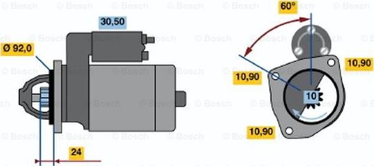 BOSCH 0 986 012 470 - Starteris ps1.lv