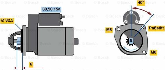 BOSCH 0 986 012 570 - Starteris ps1.lv