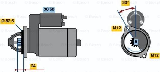 BOSCH 0 986 012 690 - Starteris ps1.lv